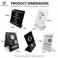 حامل مراجعات NFC من الأكريليك مع لوحة مراجعات جوجل ورمز QR وشريحة NFC للمسح بالهاتف للمطاعم والمقاهي والفنادق ومحلات البيع بالتجزئة