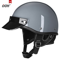 Casque de moto demi-face OOH ABS, design vintage, nouvelle taille XL, homologué DOT, unisexe pour hommes et femmes, utilisation sur scooter