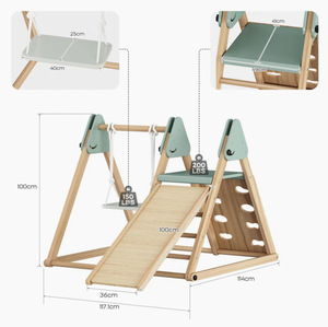 <b>Swing</b> Set Solid Wood Children's Climbing Frame Outdoor Indoor Home Small Family Exercise Playground Baby Climbing <b>Slide</b> - Product Image 5