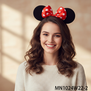 Pesenar Muis Oorband Met Rode Stippen Strik-Iconisch Haaraccessoire - Product Image 2