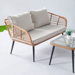 Juego de mesa y silla de patio de mimbre de plástico para jardín al aire libre, muebles pequeños, set de café con sombrilla, envío gratis - Product Image 6