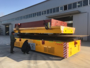 Carrello di Trasferimento su Rotaia in Acciaio Personalizzato Leina Heavy Industry, Vagone Piatto 20T con Sistema di Sollevamento Idraulico, Motore e Batteria al Litio - Product Image 5