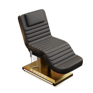 Luxury Gold Stainless Steel Foot Control Massage <b>Table</b> Chair 3 Motors <b>Electric</b> Lift Facial Spa Bed for Living Room Hotel Use - Product Image 5