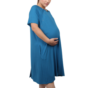 Robe de <span class=keywords><strong>nuit</strong></span> de maternité personnalisée pour femmes, pyjama de maternité en coton pur, vêtements de <span class=keywords><strong>nuit</strong></span> d'automne et d'été, pyjamas de maternité, vêtements d'<span class=keywords><strong>allaitement</strong></span> - Product Image 3