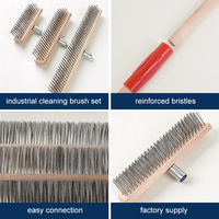 Brosse à sol en fil d'acier inoxydable pour l'élimination des algues, avec manche de 1,2 m de long, OEM