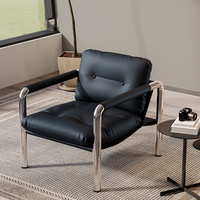 Nordique De Luxe Moderne En Acier Inoxydable Fauteuil Canapé Côté Loisirs Salon Chambre Paresseux Simple Velours Accent Creative Design