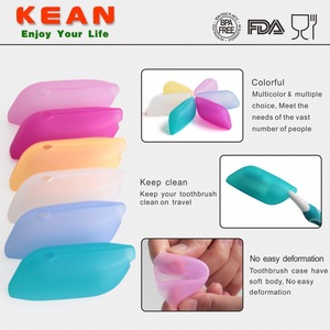 Silicone <b>Toothbrush</b> Covers Candy Color Foldable Travel <b>Case</b> Set For Portable Storage - Product Image 5