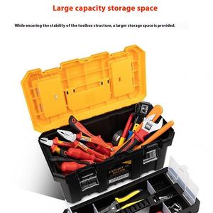 Boîte à outils électrique en plastique rigide de grande capacité carrée de 12 pouces KHC, OEM ODM, plateau à outils amovible, anti-poussière, anti-choc - Product Image 4