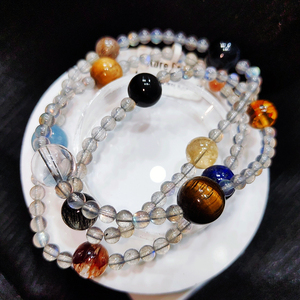 Bracelet <span class=keywords><strong>et</strong></span> collier extensibles 2-en-1 en <span class=keywords><strong>labradorite</strong></span> naturelle <span class=keywords><strong>et</strong></span> cristaux mélangés, bijoux multi-usages en pierres précieuses - Product Image 4