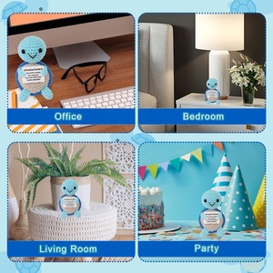 Adorable tortue positive, amusante et mignonne, ornements animaux tricotés à la main, cadeau d'anniversaire ou de fête des Mères, petite tortue bleue mignonne - Product Image 6