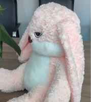 Jouets en peluche lapin en colère en fourrure douce écologique personnalisés, animaux de la ferme, jouets pour enfants, poupées mignonnes et amusantes à vendre