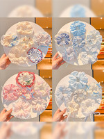 Ikat Rambut Scrunchie Renda Gaya Jepang Korea yang Lucu dan Santai, Headband Musim Panas untuk Anak Perempuan, Karet Elastis untuk Kuncir Tinggi, Ikat Rambut Pernikahan