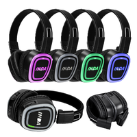 Casques sans fil UHF personnalisés avec logo, Silent Disco, RF890, Électricité Visible, 3 Canaux, Pliables, pour Cinéma en Plein Air