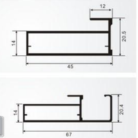 Profilé d'extrusion en aluminium personnalisé en usine Profil de cadre en aluminium CNC pour armoires de cuisine Armoire Porte Windows