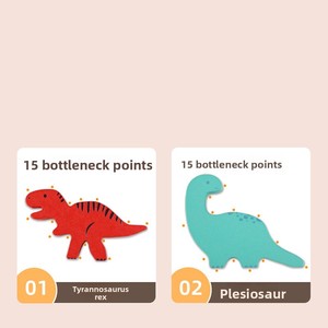 Jouet d'empilage de blocs en bois CPC CE <span class=keywords><strong>Dinosaure</strong></span>, <span class=keywords><strong>jeu</strong></span> d'équilibre Montessori, jouet éducatif précoce pour développer la motricité fine des tout-petits - Product Image 4