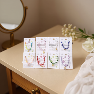 Bracciale con nodo a sette stelle in acciaio inossidabile con ciondolo a stella dorata, gioielli alla moda per donna, accessori PULSERA - Product Image 3