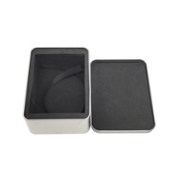 LOGO personnalisé Jeu De Cartes Rectangle Argent Emballage Boîtes En Métal avec L'insertion D'EVA