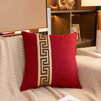 Tissu de chanvre en coton américain 45x45 cm Taie d'oreiller décorative Taie d'oreiller pour siège de bureau Canapé