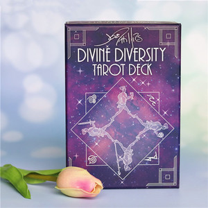 Cartes de tarot Oracle personnalisables uniques, sombres et élégantes, en or blanc, avec impression couleur et dorure à chaud - Product Image 5