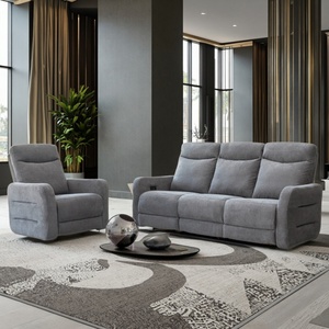 Sofá reclinable de energía eléctrica individual de lujo moderno, nuevo diseño, extensible, plegable, tela de madera fresca para oficina en casa, Metal - Product Image 2