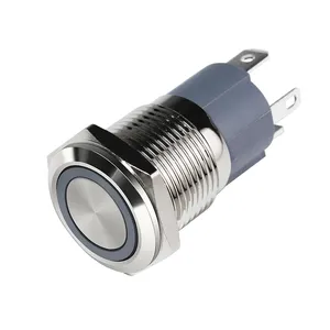 VANEAIMS 16mm High current 15A waterproof button Self-locking and Momentary metal push button switch