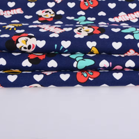 Tissu en coton 85% et nylon 15% 300GSM, imprimé numérique motif dessin animé, maille scuba douce antistatique pour robes, vestes et tenues pour enfants