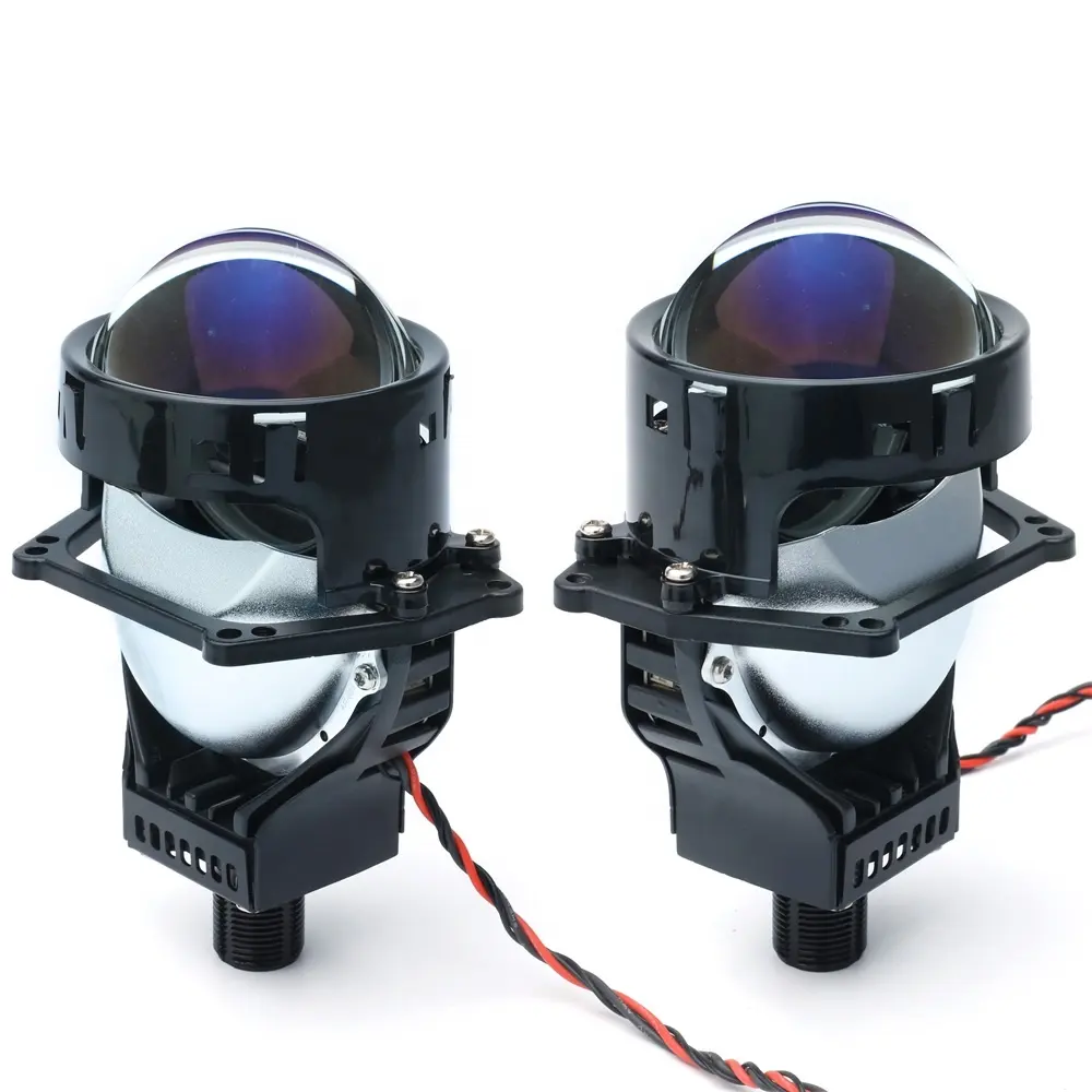 2.5 Inch Bi LED Projector Lens Car Headlights with LED Angel eyes High Low Beam Projector Lens 110W 130W 13000 Lumen