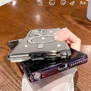 Nouveau étui de téléphone magnétique Edge Diamond avec film d'objectif pour Samsung S25 S24 Ultra, étui de téléphone à paillettes pour Samsung S25 S24 <span class=keywords><strong>Plus</strong></span> - Product Image 6