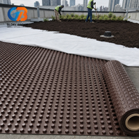 Planche de drainage alvéolée en géotextile brun, haute résistance à la déchirure, haute qualité, usage intensif pour murs de soutènement