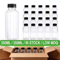 Bouteilles de Jus en Plastique Carrées de 250 ml et 350 ml avec Bouchon Inviolable pour Emballage de Boissons