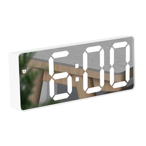 Màn hình lớn Plug-in Điện Kỹ Thuật <span class=keywords><strong>s</strong></span>ố đồng hồ báo thức với snooze Led Gương đồng hồ - Product Image 5