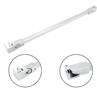 Barre de support stabilisatrice carrée mur-verre pour porte de douche sans cadre
