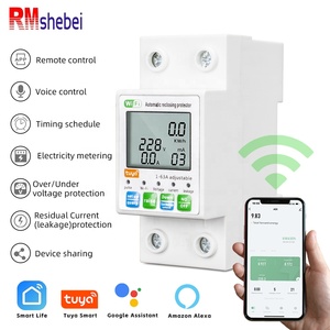 RMshebei 63A Disjoncteur WiFi monophasé avec protection contre la sur/sous-tension, compteur d'énergie, écran LCD, protection contre les fuites - Product Image 3