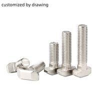 10 pièces/sac, boulons à tête en T en acier au carbone nickelé M5-M8 pour profilés en aluminium 20/30/40/45