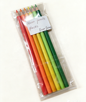 Ensemble de crayons de couleur néon en plastique certifié CE&EN71, non toxique, 6 couleurs, diamètre de mine de 0,26 mm, modèle pour étudiants et enfants
