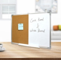 Tableau blanc magnétique effaçable à sec et tableau d'affichage en liège avec cadre en aluminium