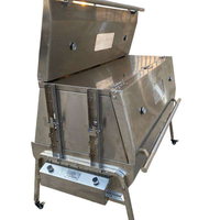 Grill rotatif double en acier inoxydable avec capot isolé, cuisson double face, grande capacité, rôtissoire à charbon de bois