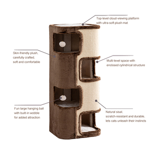 Cute Smart CPC290044 B2B Custom 5-Level All-in-One Tower <b>Sleeper</b> Compact Design Sisal Scratcher All Seasons CUT - Product Image 5