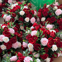 Centres de table personnalisés, boule de fleurs de luxe pour mariage, fleurs de table, 50 cm, grande taille, rouge, vert, arrangements floraux faits à la main