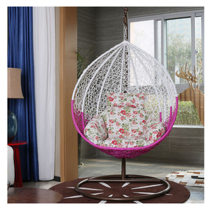 Modern Outdoor Furniture Hanging <b>Egg</b> <b>Chair</b> Handwoven Rattan Wicker Patio Swings Set with Stand & <b>Cushion</b> for Garden Porch - Product Image 2