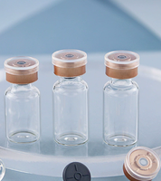 Vente en gros d'usine de flacons en verre tubulaire avec bouchon en caoutchouc pour usage cosmétique