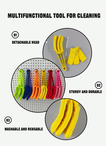 Brosse de nettoyage multi-usages pour <span class=keywords><strong>climatiseur</strong></span> de voiture, nettoyeur de fentes et de persiennes, brosse dépoussiérante pour grille d'aération de voiture - Product Image 4