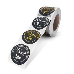 Impression d'étiquettes autocollantes personnalisées avec logo, papier synthétique imperméable en rouleau, autocollant rond avec logo - Product Image 1