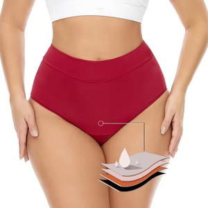 Culottes menstruelles pour femmes à taille haute, 4 couches absorbantes, sans PFAS - Sous-vêtements menstruels - Product Image 2