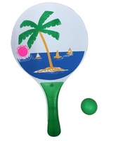 Raquettes de padel en bois en gros, raquette de tennis de plage personnalisée, raquettes de plage en bois avec une balle, jouets