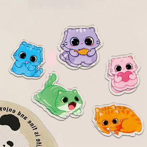 Carpeta Multifuncional Transparente NASNAK con Diseño de Gato de Dibujos Animados, Clip de PP, Acrílico, para Guardar Papeles y Documentos - Product Image 1
