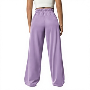 Pantalon de survêtement ample taille haute pour femme, coupe décontractée, jogging décontracté, pantalon de survêtement en molleton à jambe large pour femme, vente en gros d'usine - Product Image 2