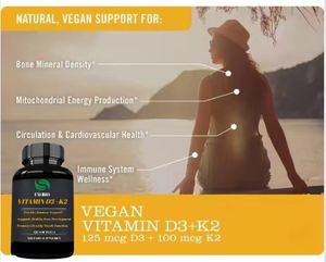 OEM/ODM Vitamin D3 5000iu Softgel Vitamin K2 100mcg Softgel meningkatkan kesehatan tulang suplemen makanan untuk wanita hamil dan dewasa - Product Image 6