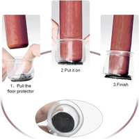Protections de pieds de chaise en silicone avec vis, décoration pour pieds de chaise, de table, de bureau, de meuble, transparentes