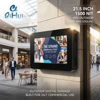 Écran mural extérieur 21,5 pouces, haute luminosité, IP55, boîtier métallique étanche, écran FHD 1500 nit, signalisation numérique pour arrêt de bus